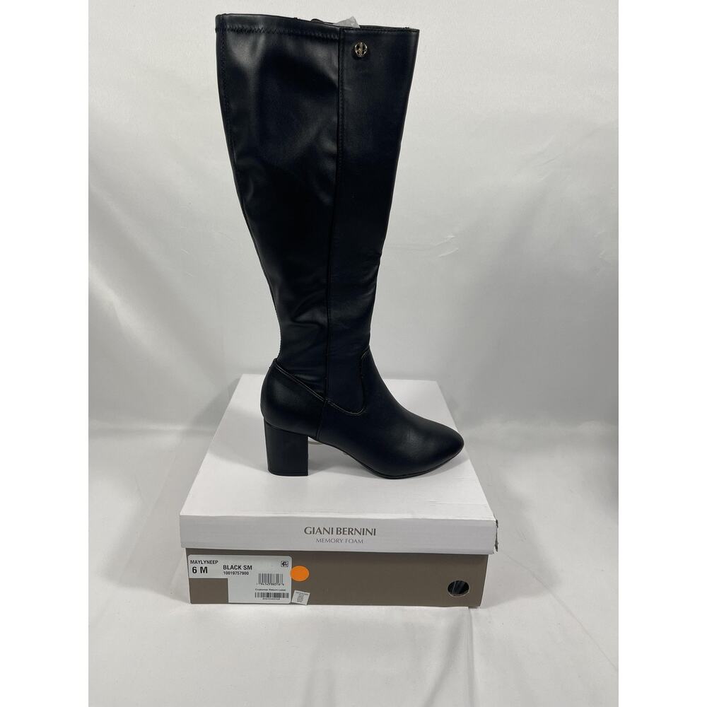 Giani Bernini Boots Size 6 Black Maylyneep Heel Knee High Block Memory Foam Tall - Picture 4 of 10